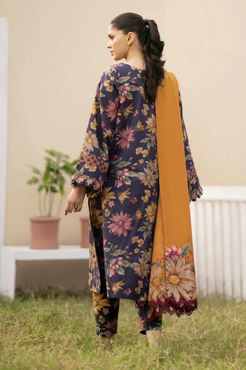 Pure Lawn Digital Embroidered Dress - LL253