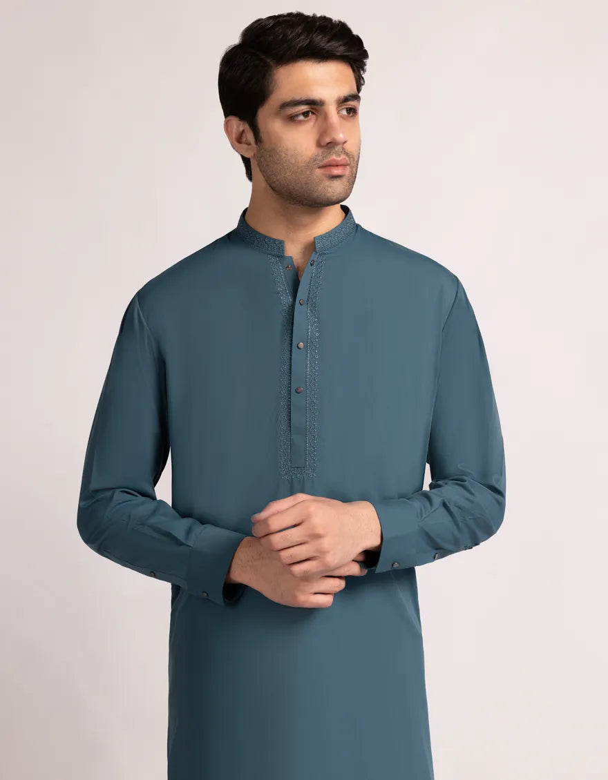 Blended Sea Green Shalwar Kameez - SK007