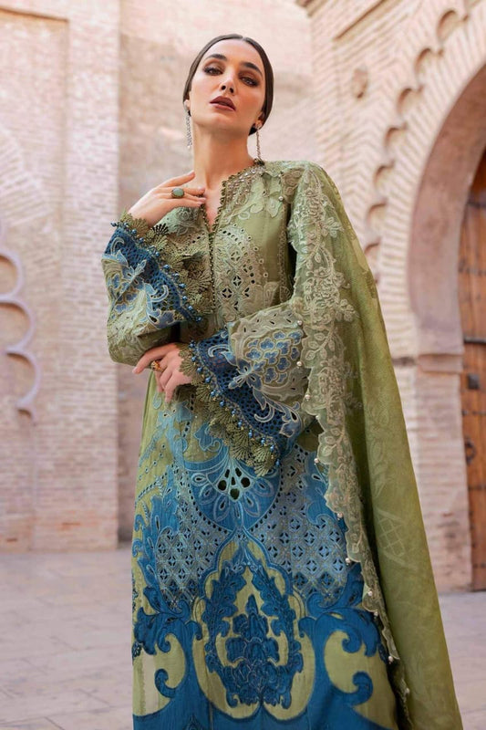 Pure Lawn Green Embroidered Eid Outift - LL366