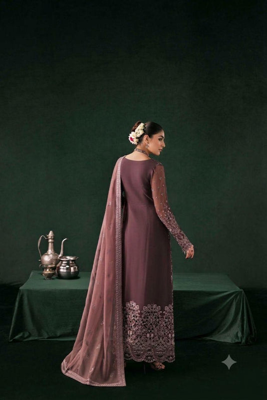 Pure Chiffon Plump Embroidered Dress - WW515