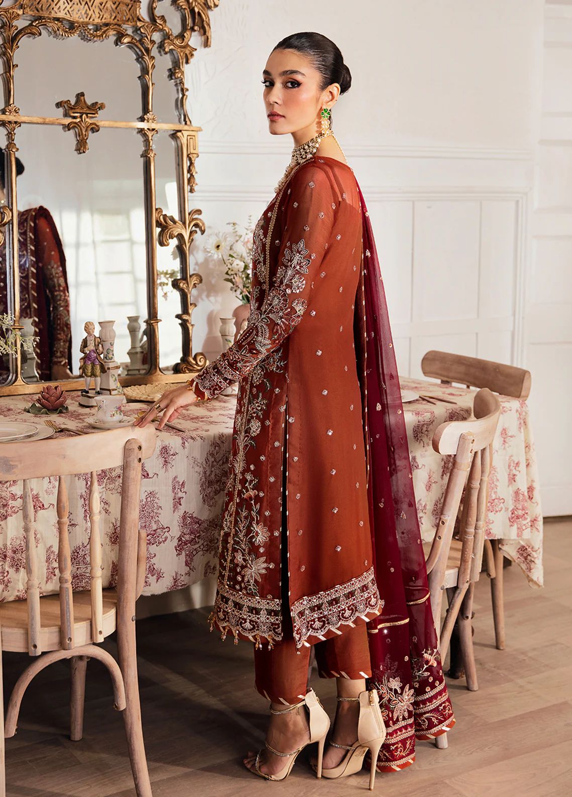 Pure Chiffon Majestic Embroidered Dress : CWS052