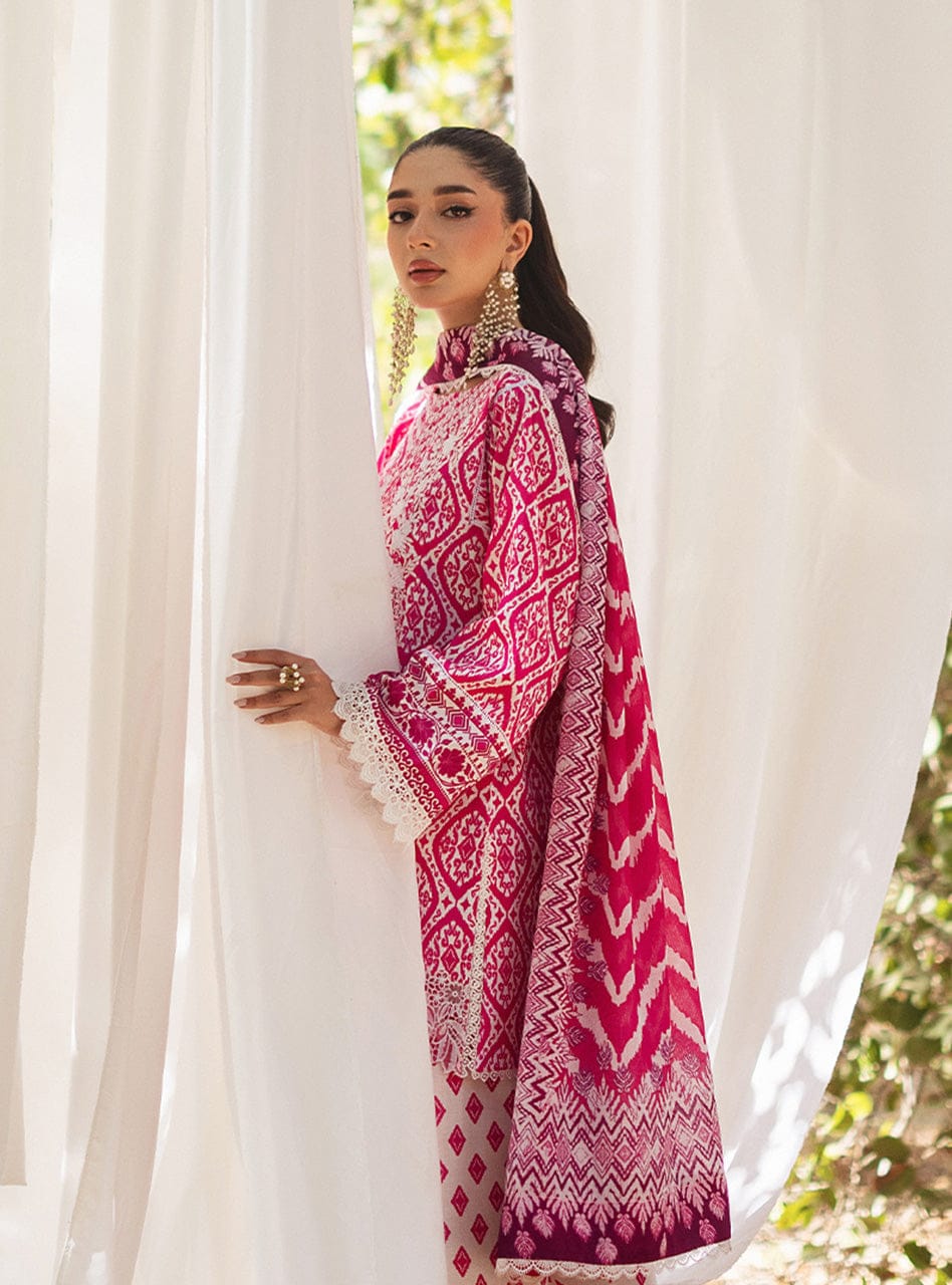 Pure Lawn Pink Printed Dress - LL130