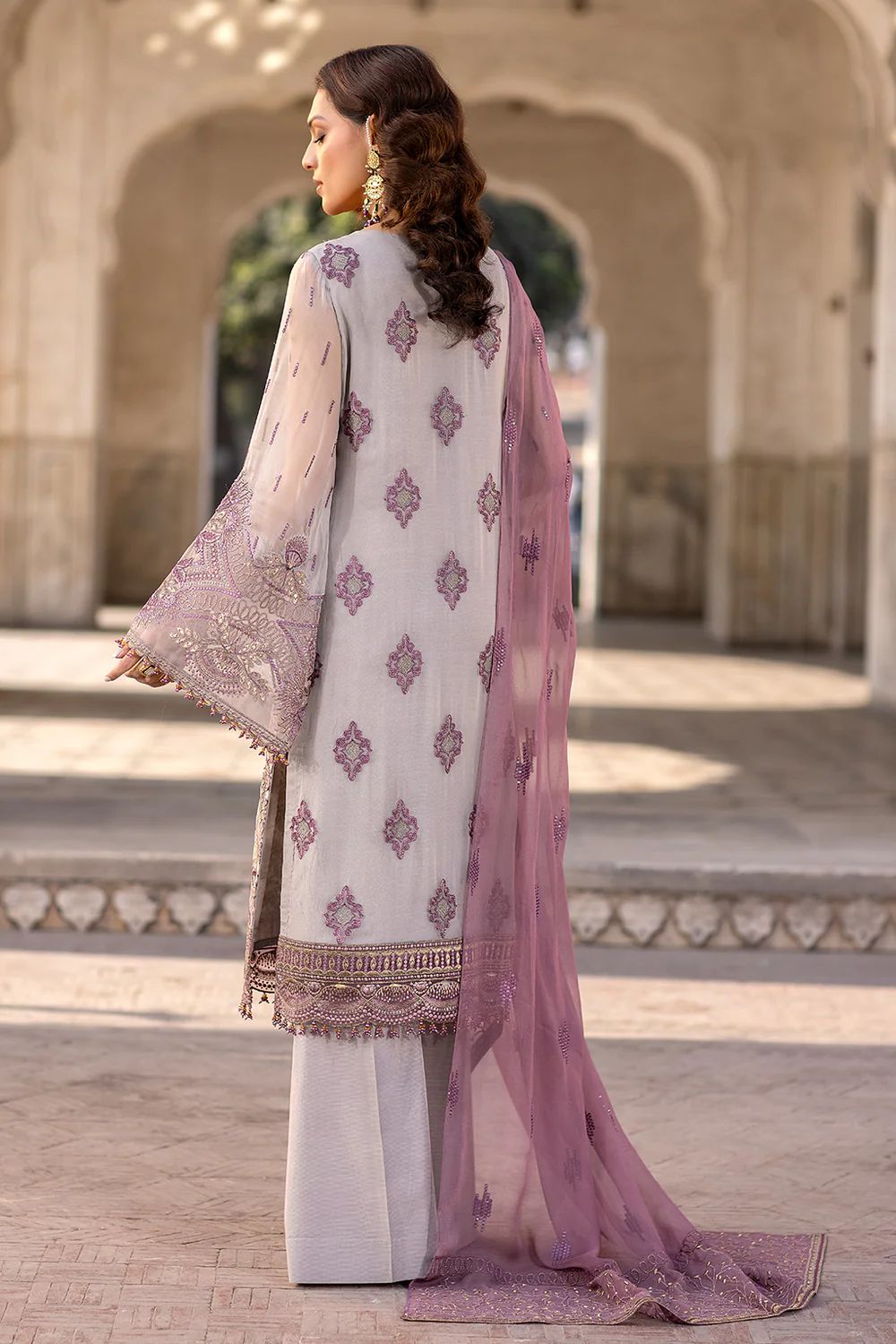Pure Chiffon Heavy Embroidered Dress : WW176