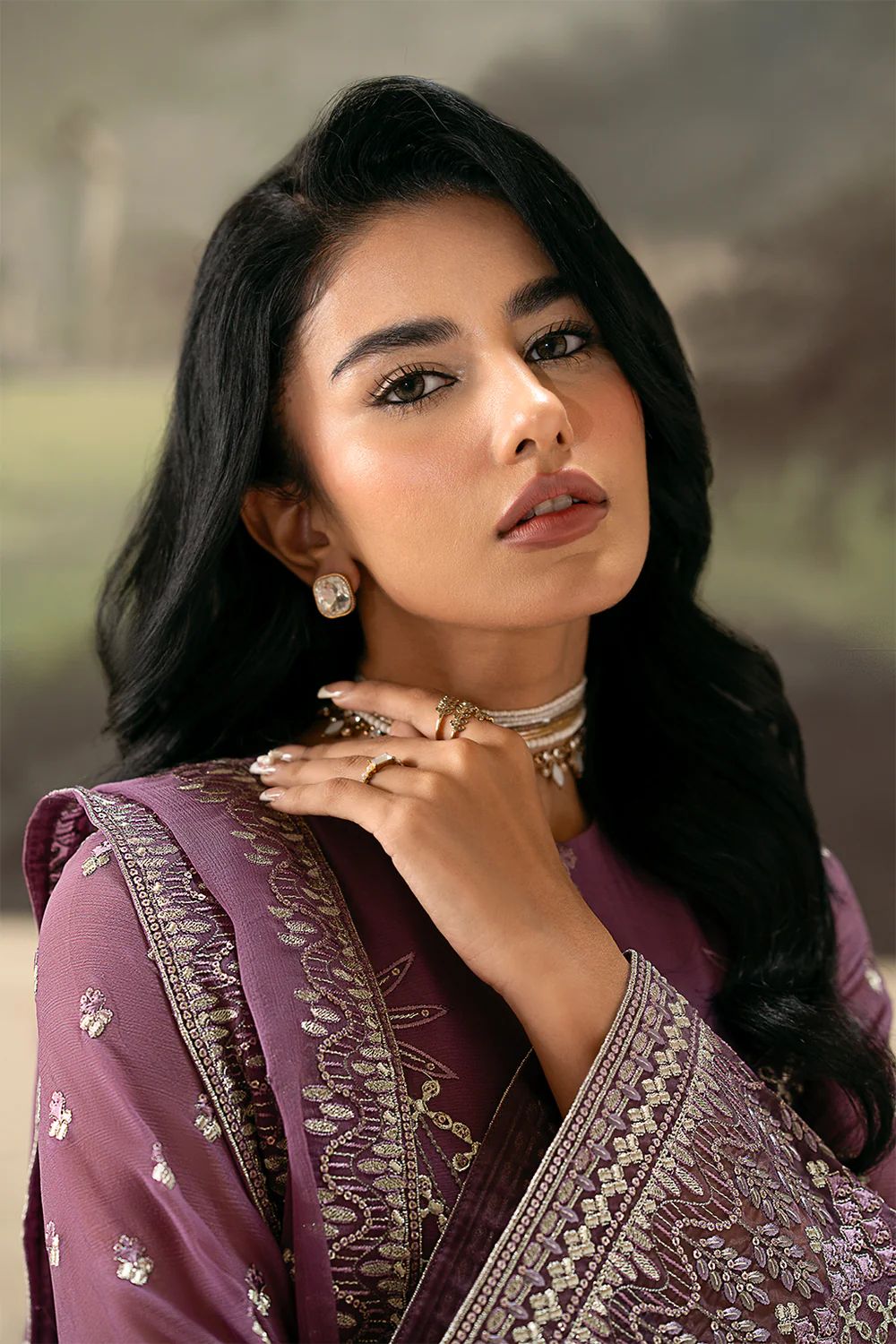 Pure Chiffon Plump Embroidered Dress - WW272