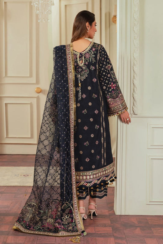Pure Lawn Black Grey Embroidered Dress : WW275