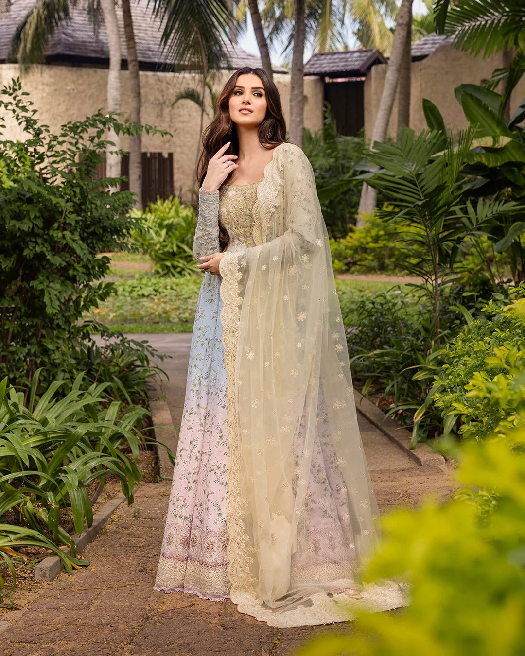 Pure Lawn Multi Shaded Embroidered Dress : LL299
