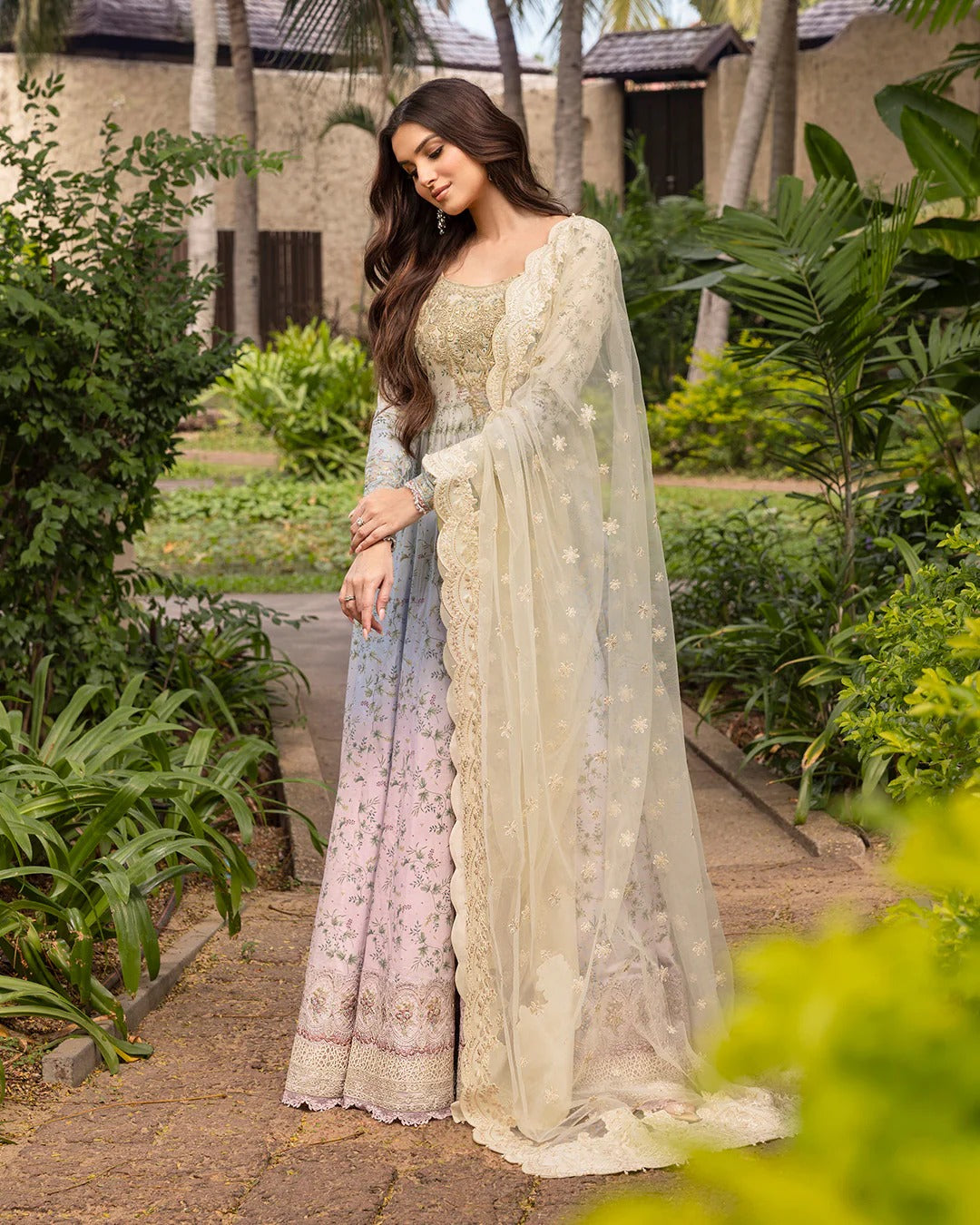 Pure Lawn Multi Shaded Embroidered Dress : LL299