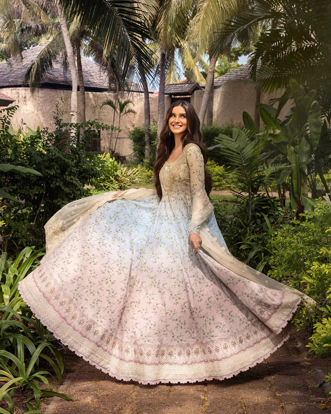 Pure Lawn Multi Shaded Embroidered Dress : LL299