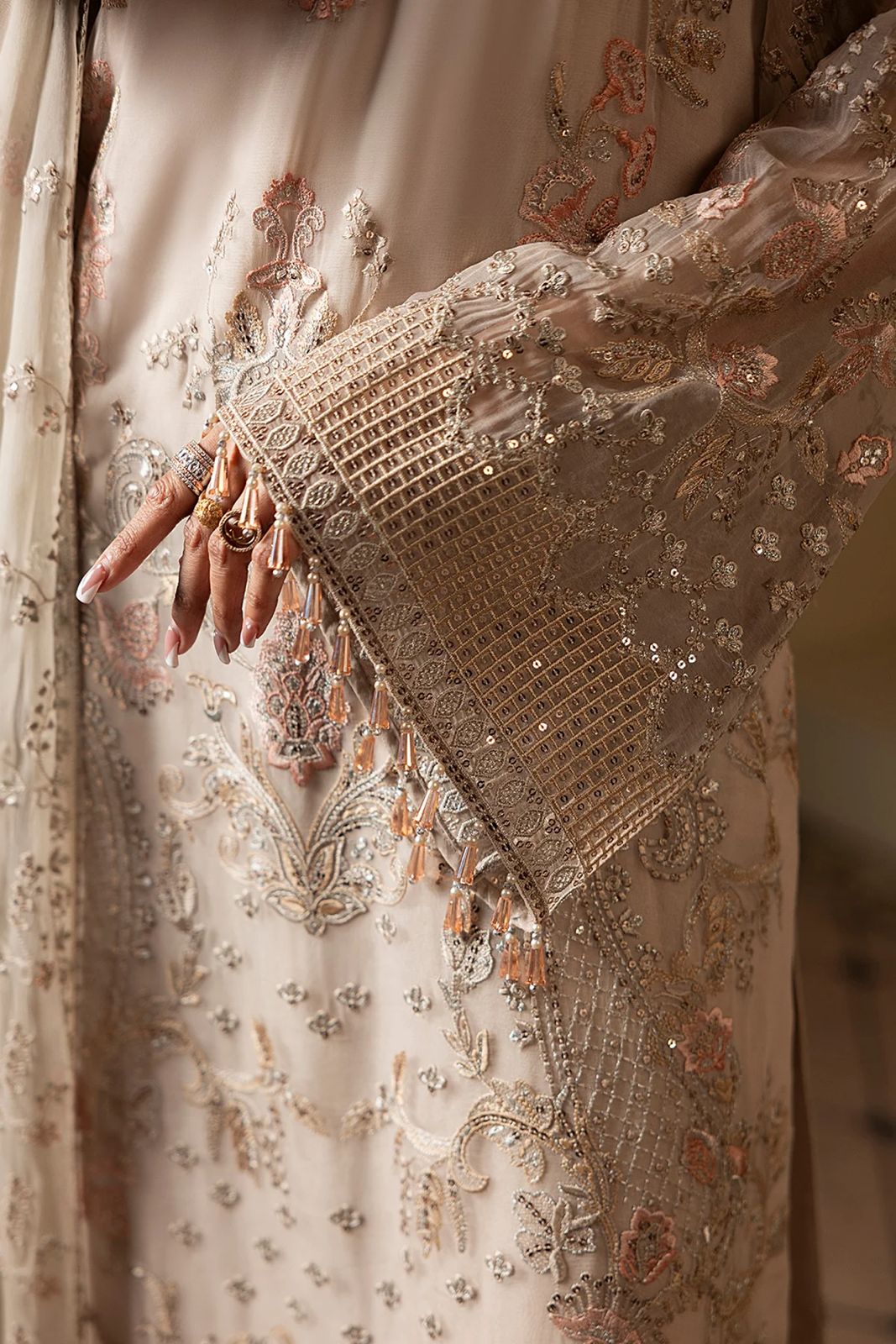 Pure Chiffon Elegant Embroidered Dress - WW294