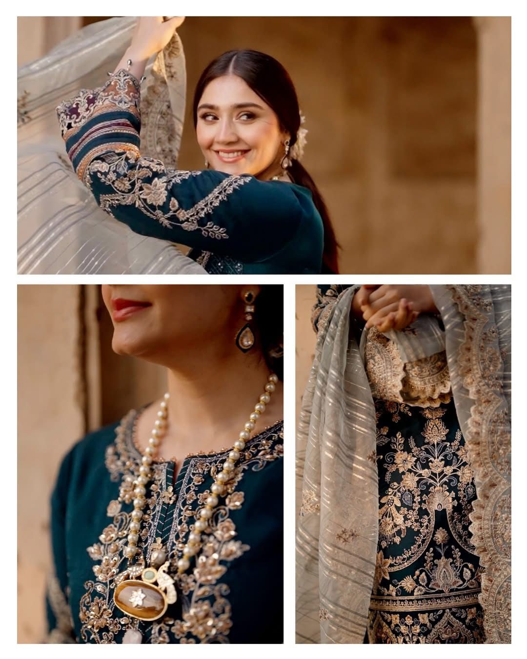 Pure Chiffon Navy Blue Embroidered Dress - WW291