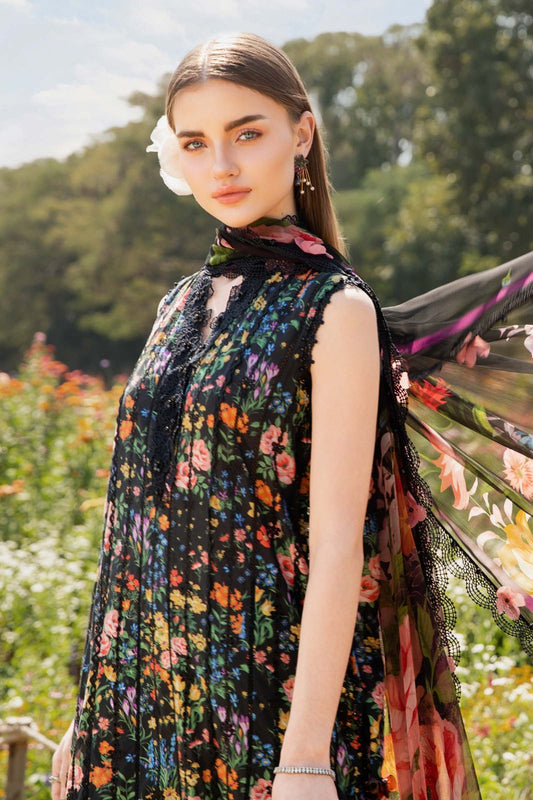 Pure Lawn Black Embroidered Eid Outfit - LL408