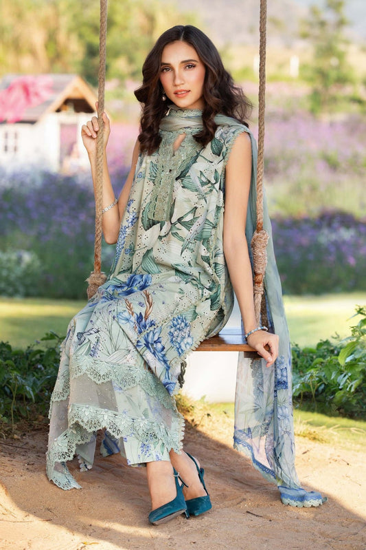 Pure Lawn Green Embroidered Eid Outfit - LL411