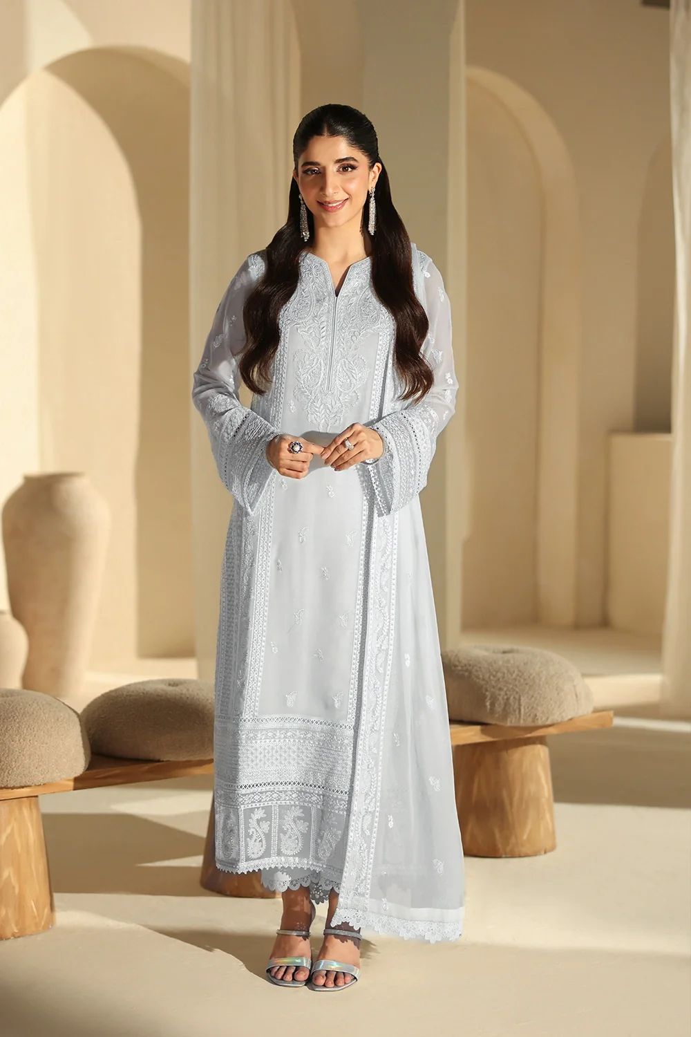 pure chiffon dresses Pure Chiffon Embroidered Wedding Dress