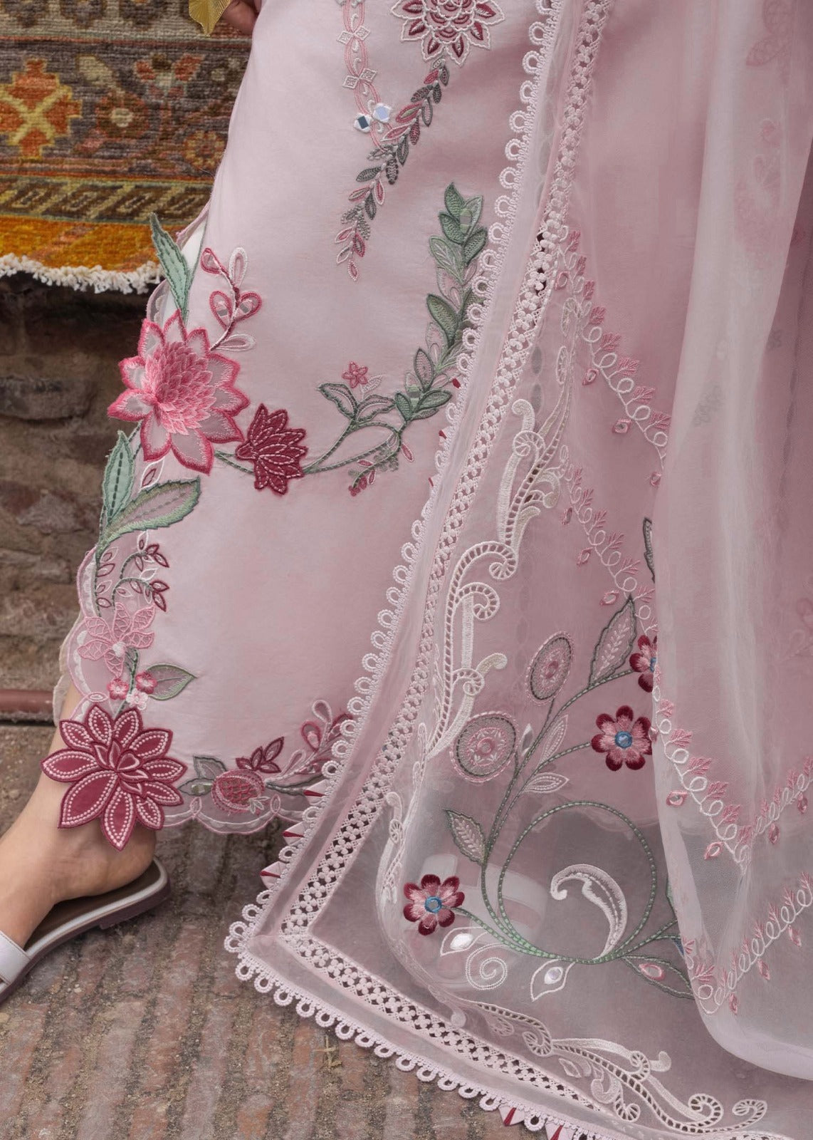 Pure Lawn Light Pink Embroidered Eid Outfit - LL427