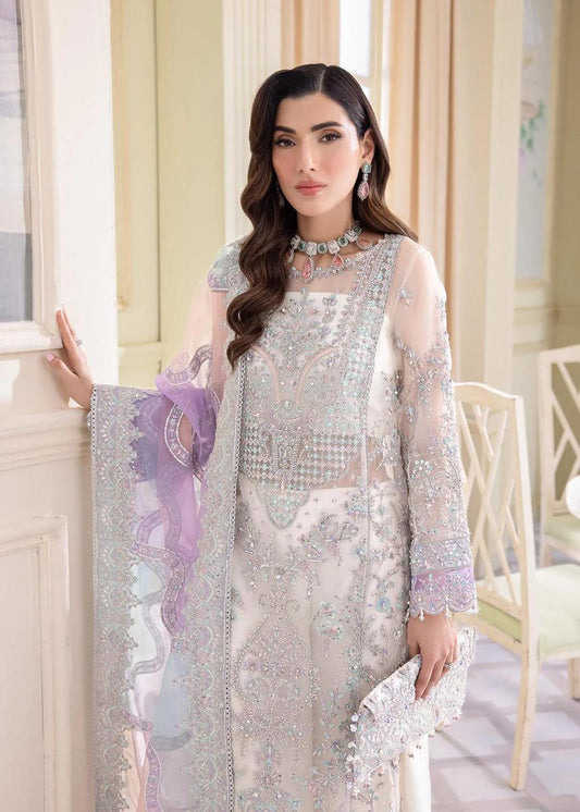 Pure Chiffon White Embroidered Wedding Dress - PW414
