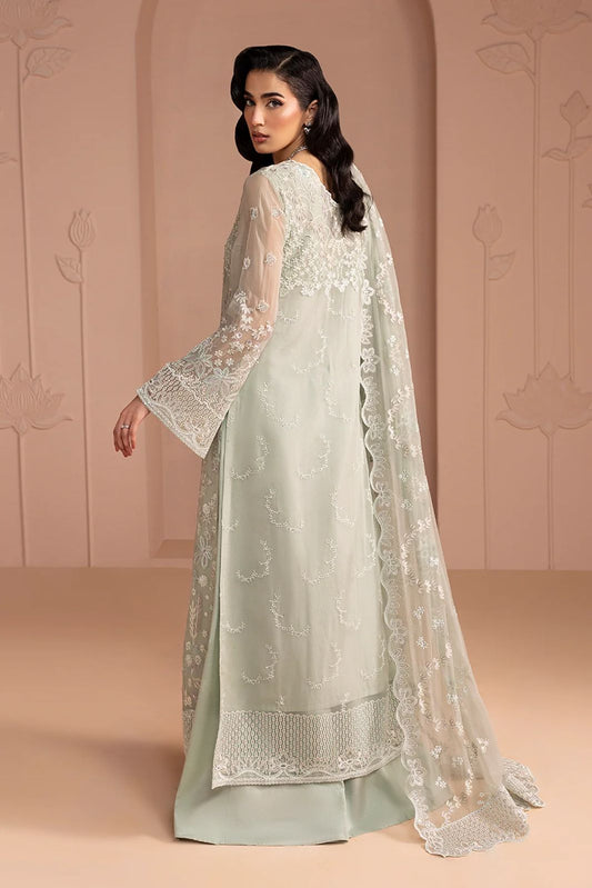 Pure Chiffon Cream Embroidered Wedding Dress - WW417