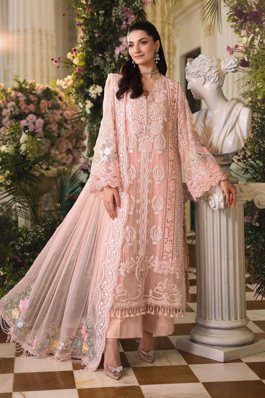 Pure Chiffon Heavy Embroidered Wedding Dress - WW439