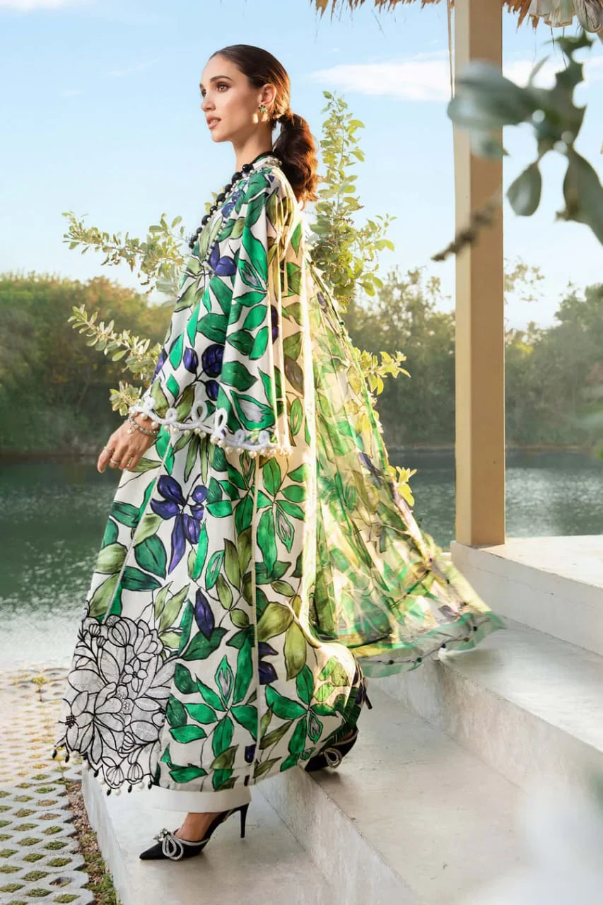 Pure Lawn Green Digital Printed Dress - LL228