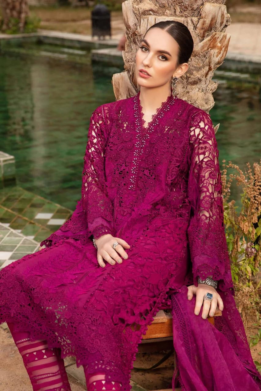 Pure Lawn Pink Embroidered Dress - LL262