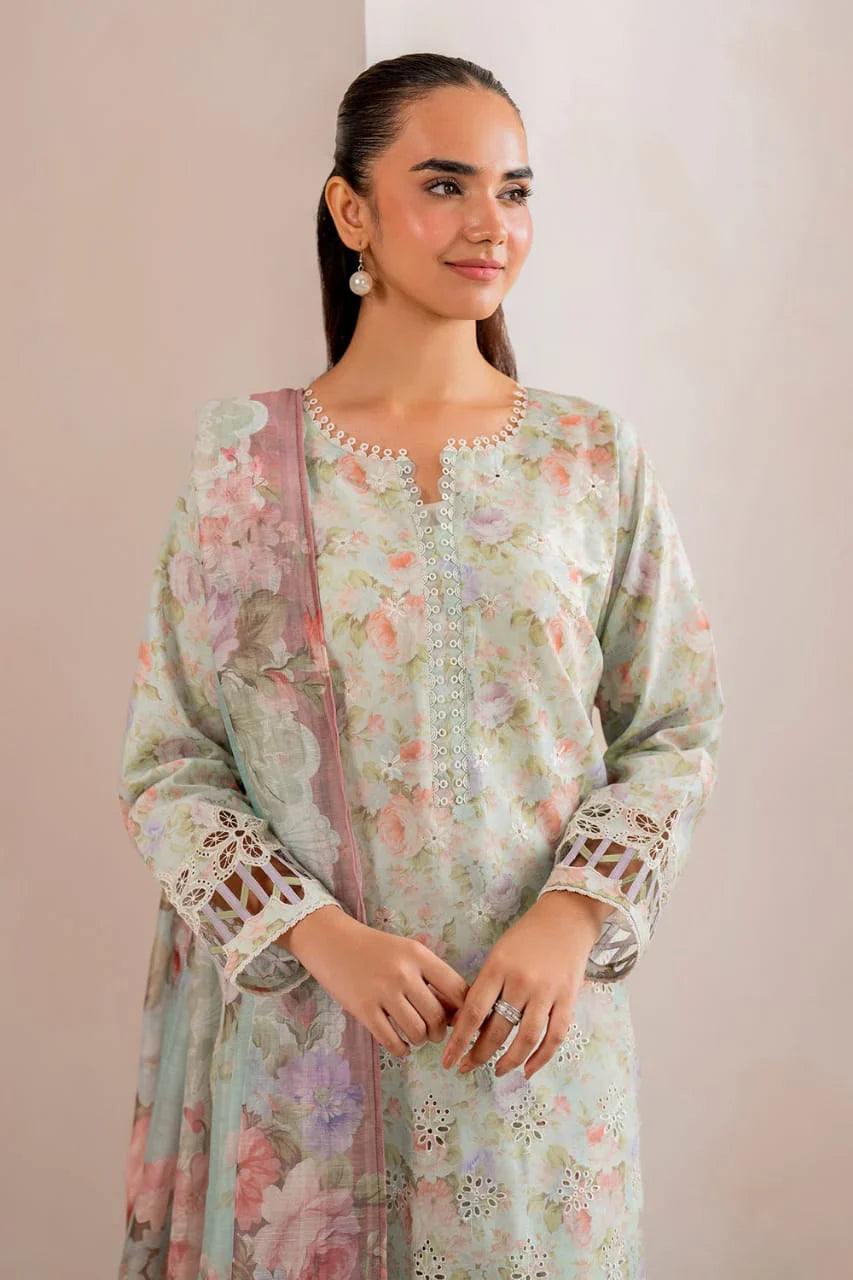 Pure Lawn Digital Embroidered Dress - LL231