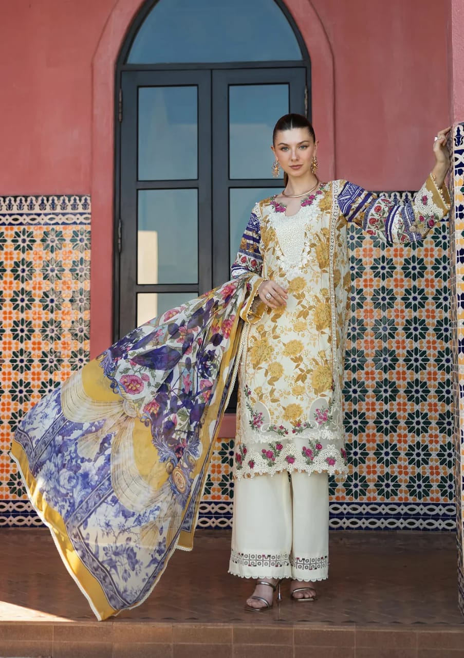 Pure Lawn Digital Embroidered Dress - LL256