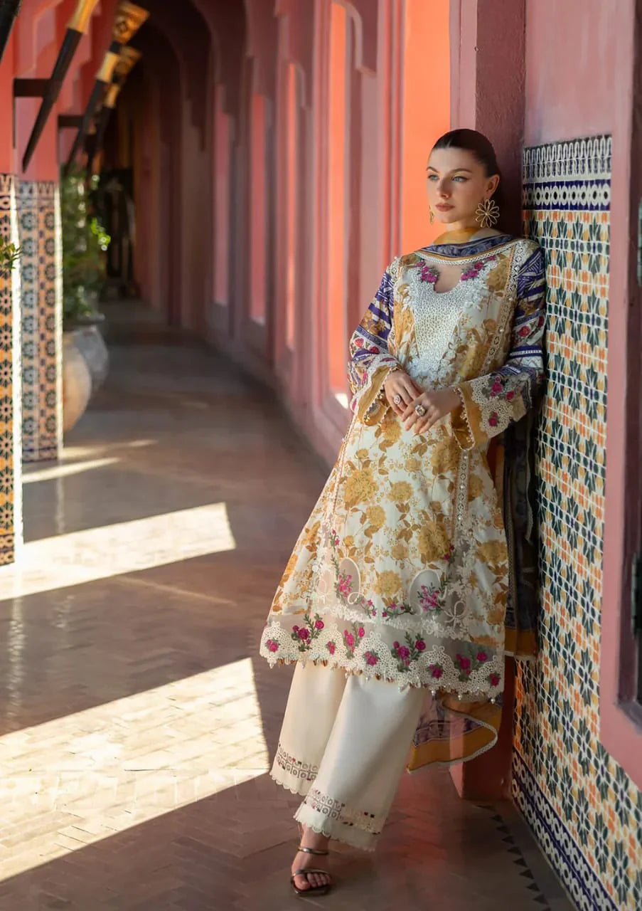 Pure Lawn Digital Embroidered Dress - LL256