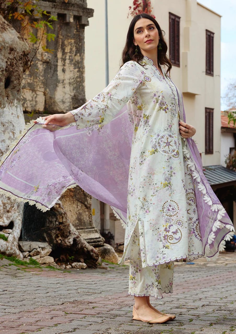 Pure Lawn Digital Multi Embroidered Dress - LL234
