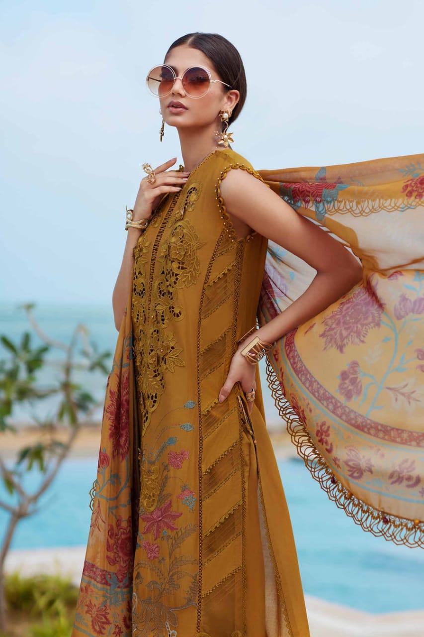 Pure Lawn Mustard Chickenkari Dress : LL296