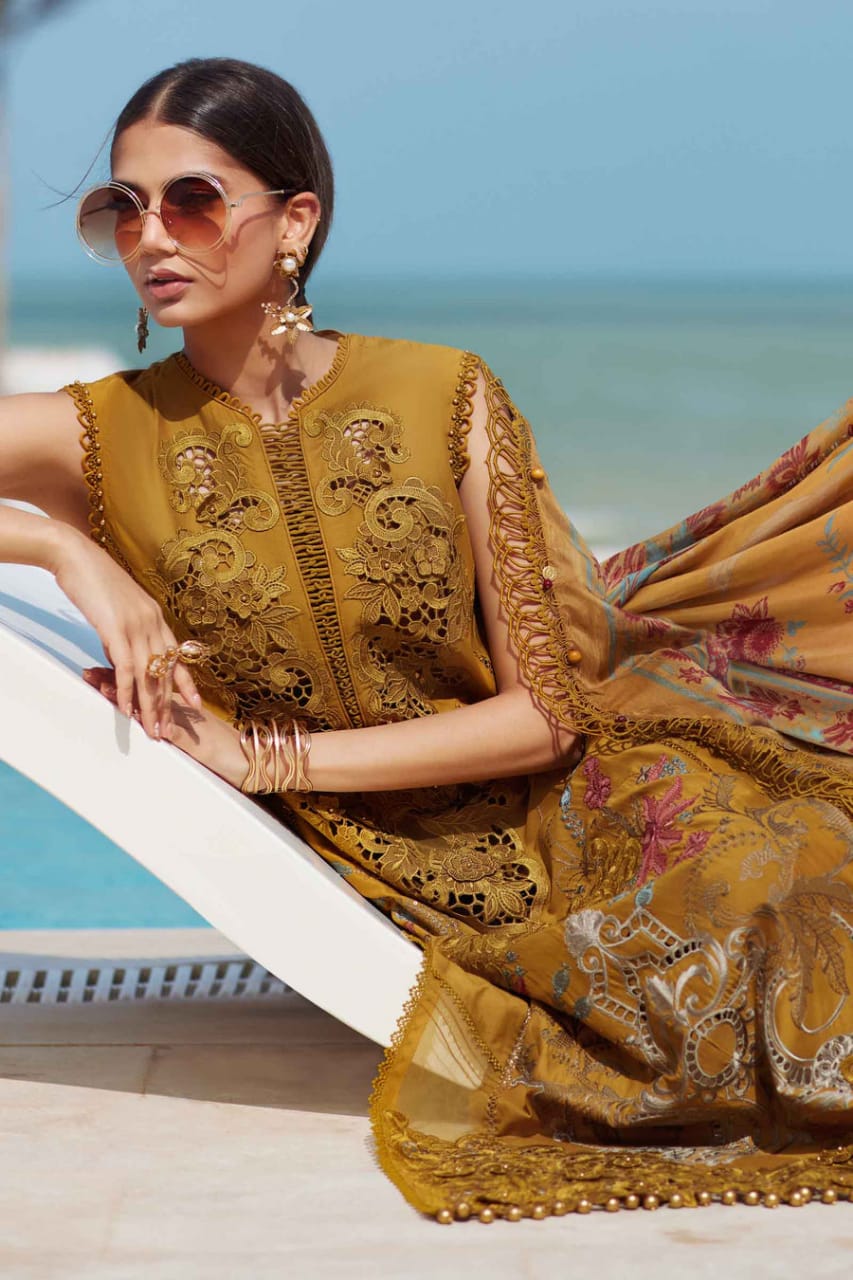 Pure Lawn Mustard Chickenkari Dress : LL296
