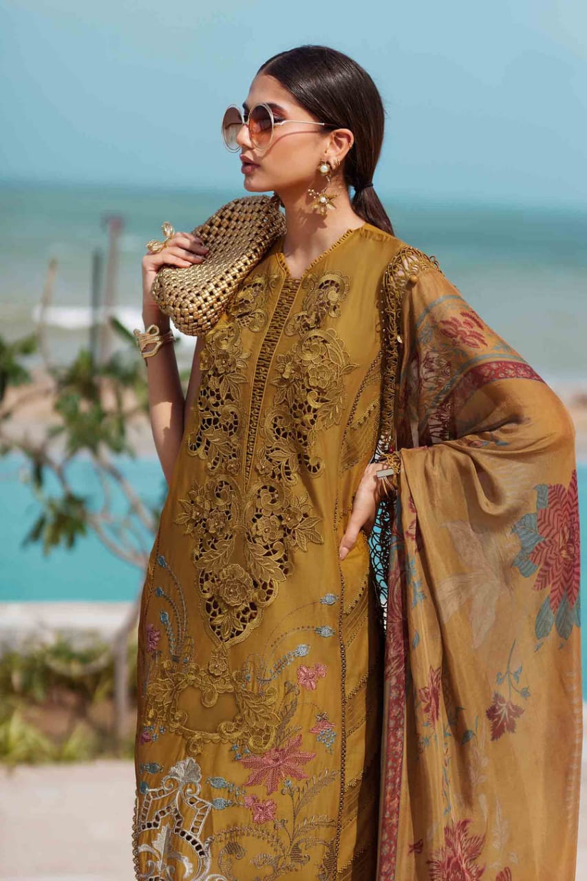 Pure Lawn Mustard Chickenkari Dress : LL296
