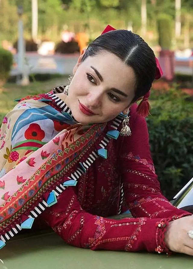 Pure Lawn Mahroon Embroidered Dress : LL289