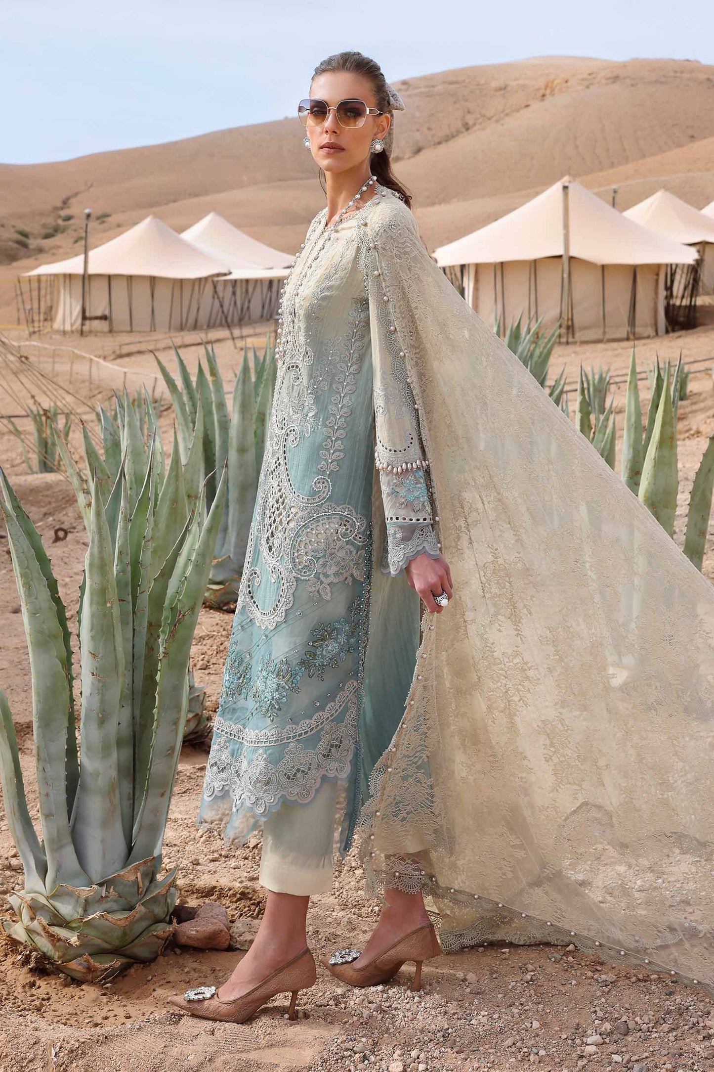 Pure Lawn Double Shaded Embroidered Dress - LL250