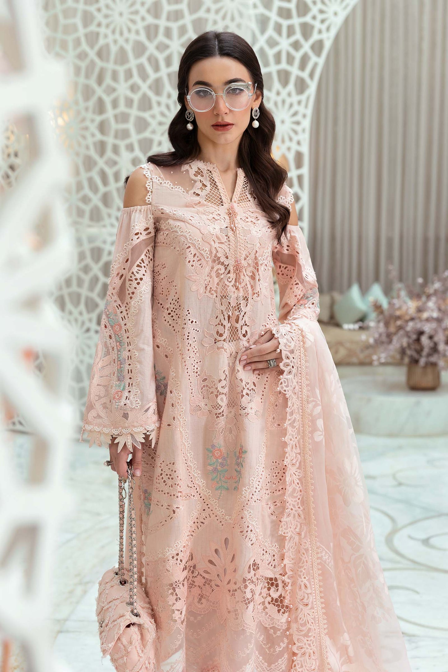 Pure Lawn Tea Pink Chickenkari Dress - LL301