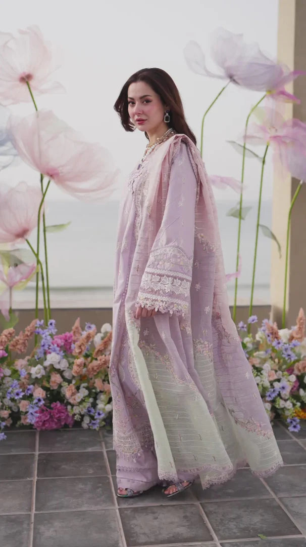 Pure Lawn Lilac Chickenkari Dress : WW279
