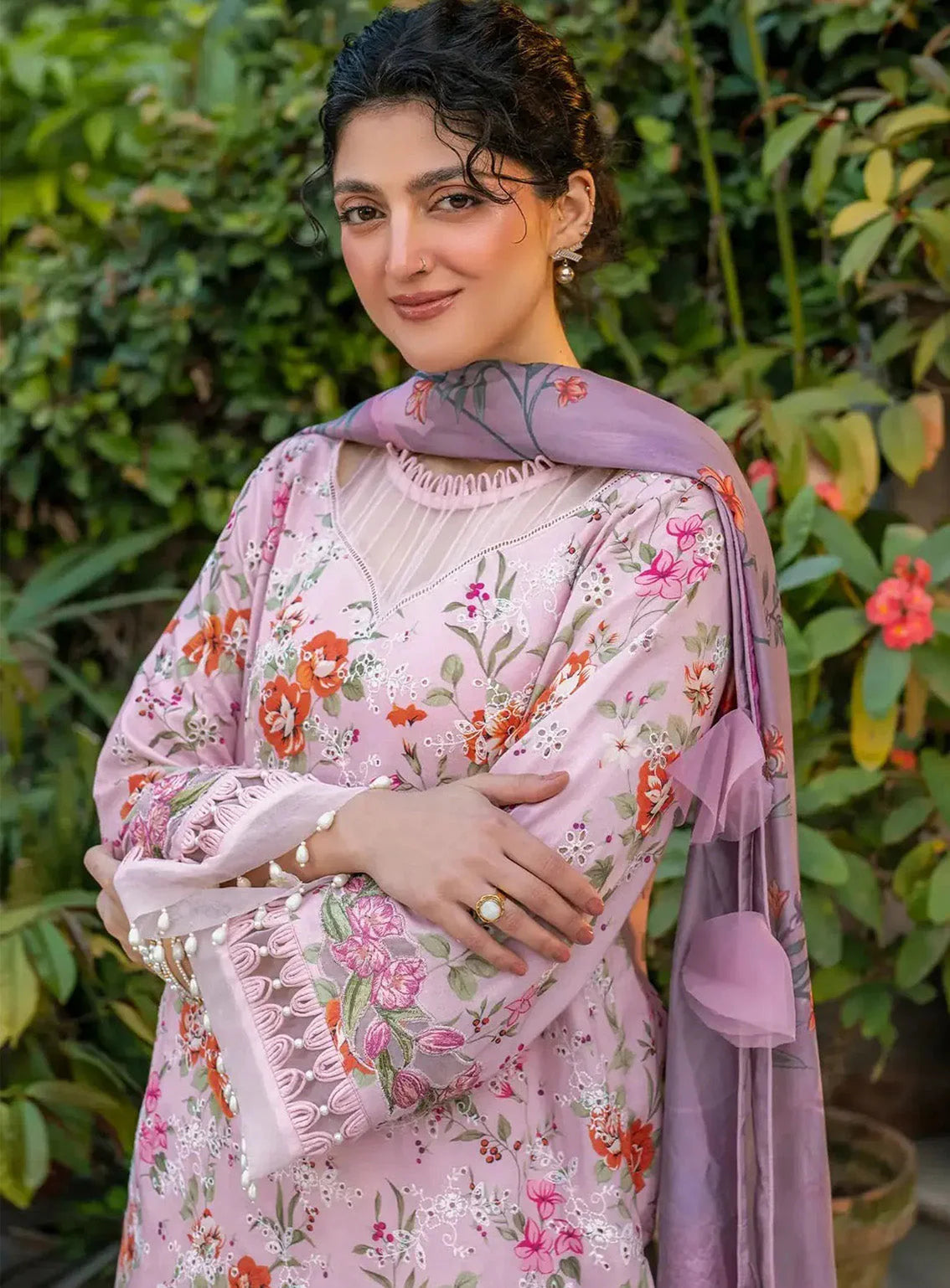 Pure Swiss Law Multi Embroidered Dress : LL282