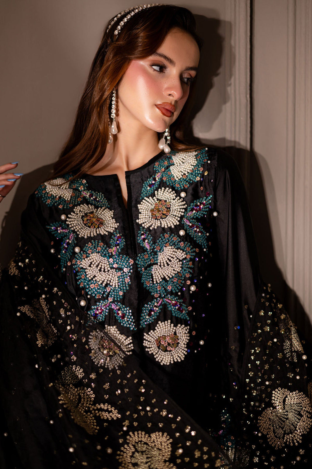 Pure Lawn Black Embroidered Dress : LL281