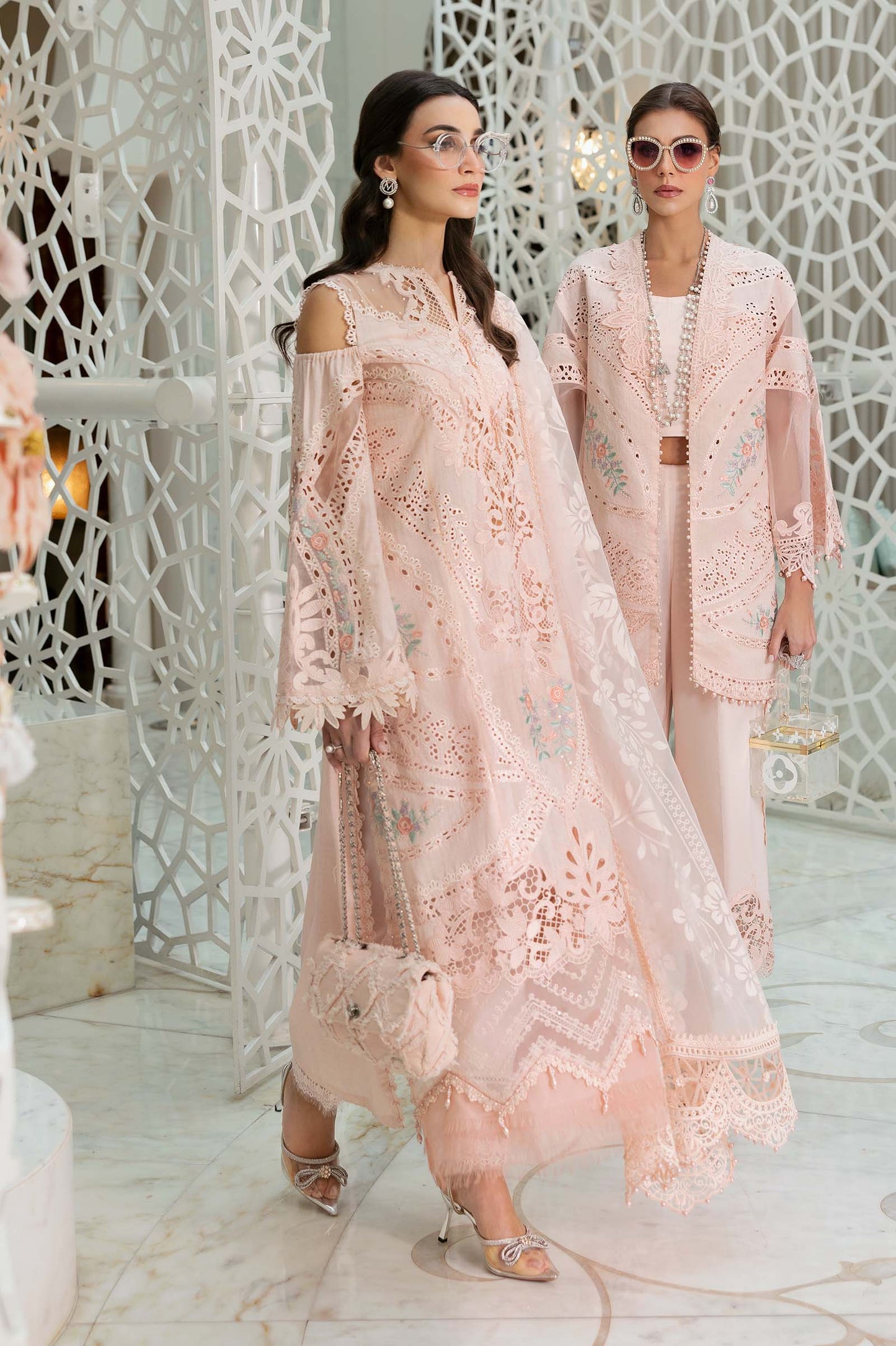 Pure Lawn Tea Pink Chickenkari Dress - LL301