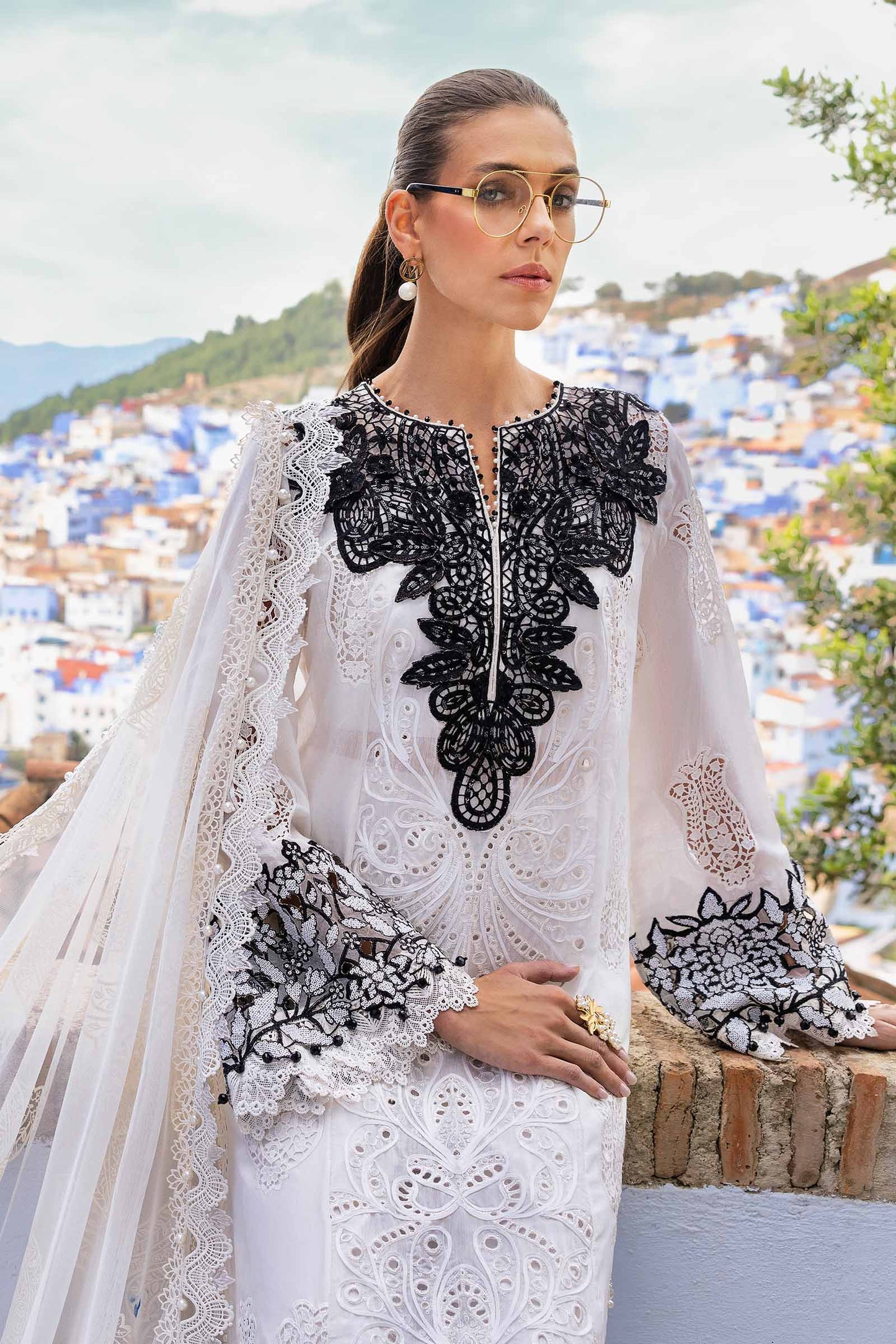 Pure Lawn Off White Embroidered Dress - LL248