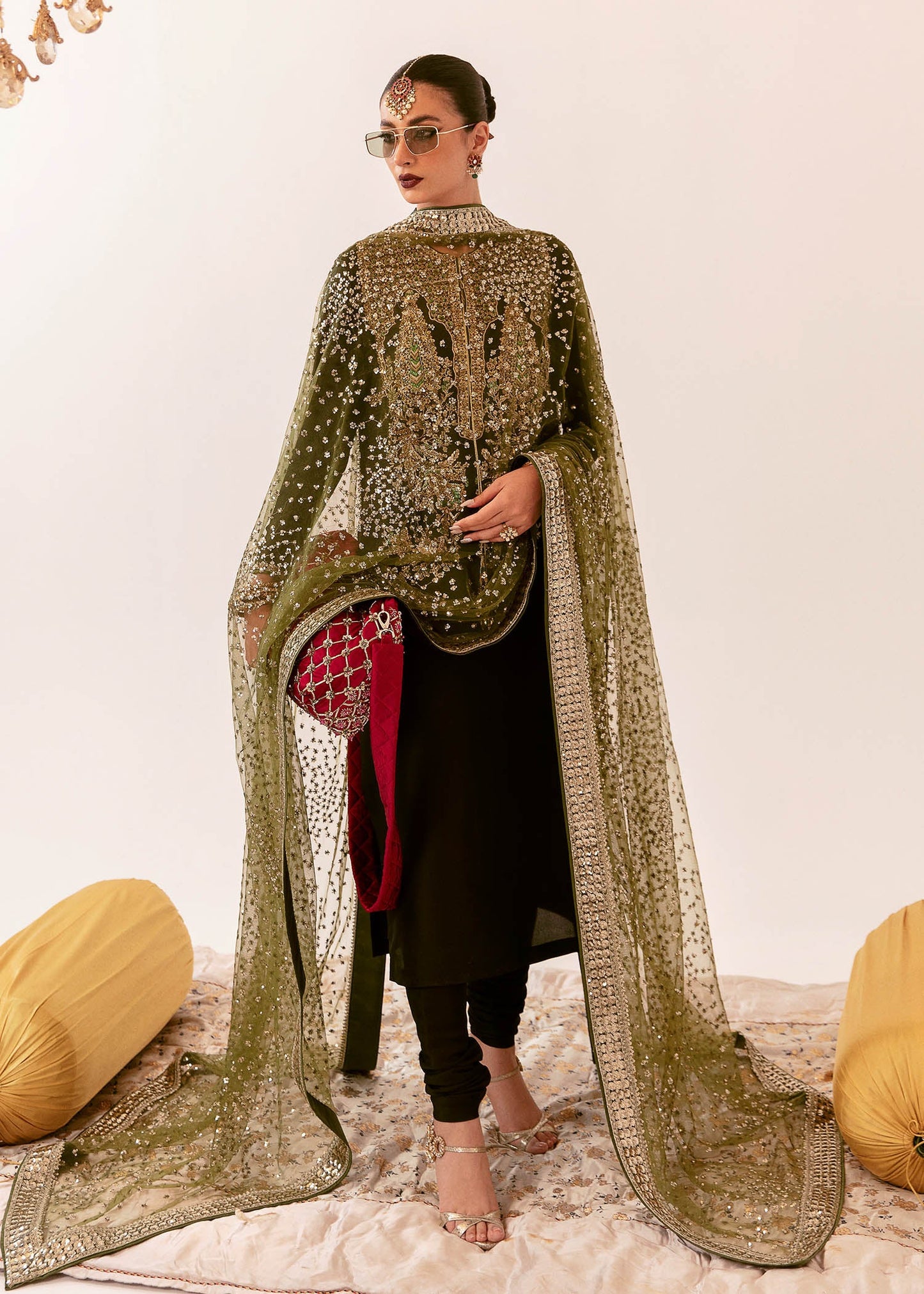 Pure Velvet Black Embroidered Dress - VC004