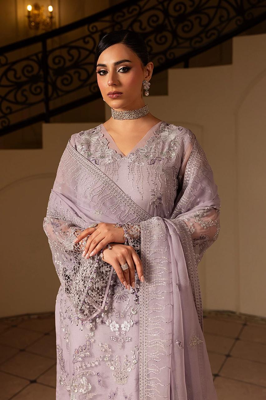 Pure Chiffon Elegant Embroidered Dress - WW293