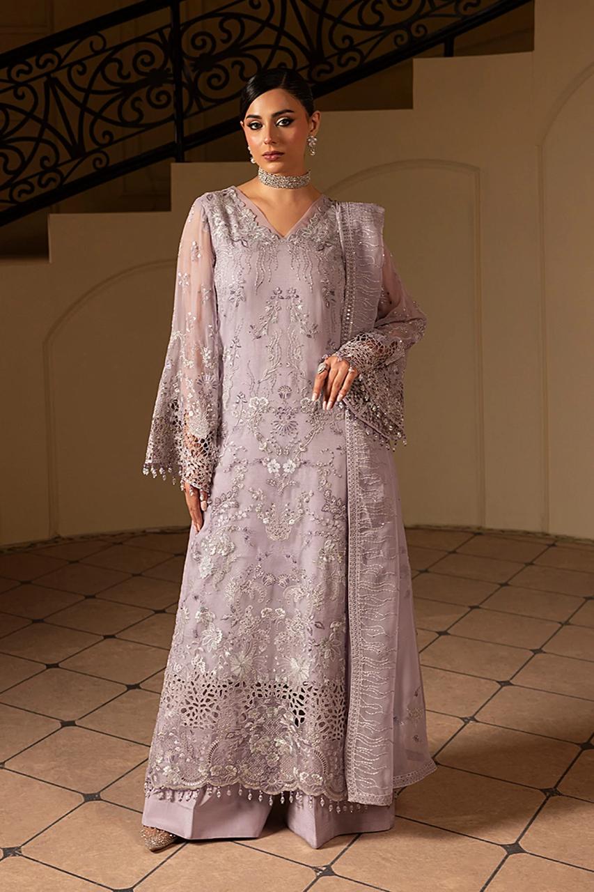Pure Chiffon Elegant Embroidered Dress - WW293