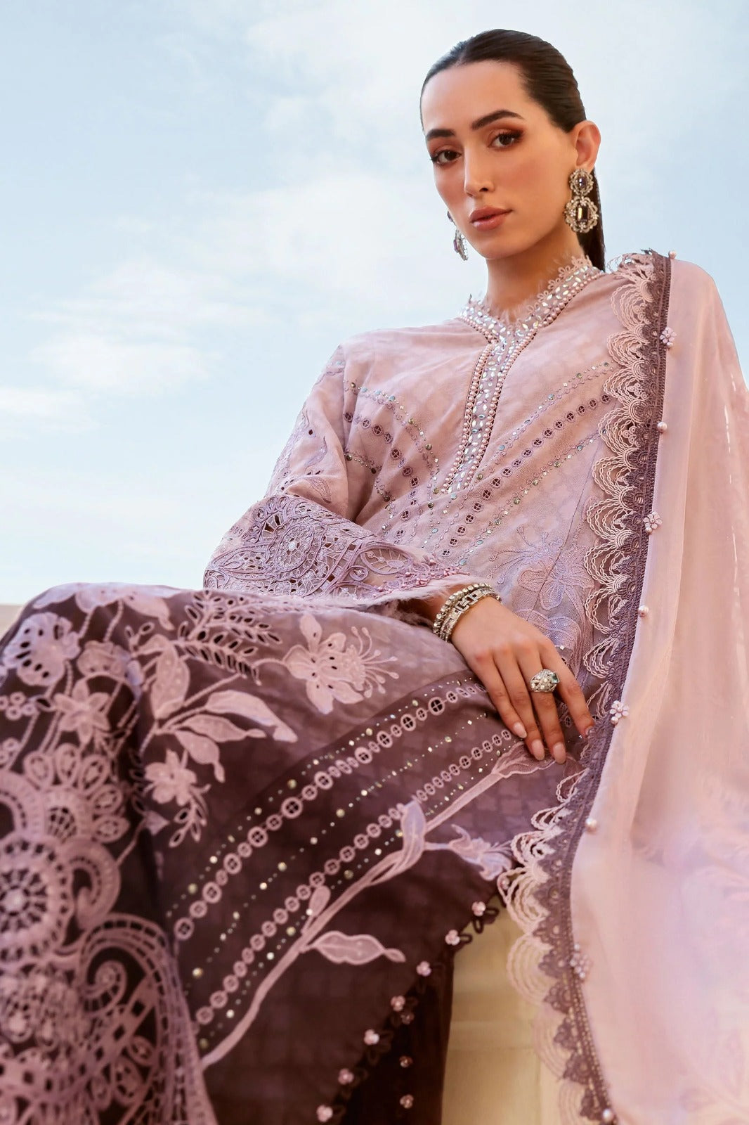 Pure Luxury Lawn Embroidered Eid Outfit - LL441