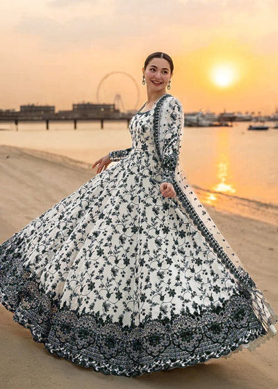 Pure Luxury Lawn Black & White Embroidered Eid Outfit - LL448