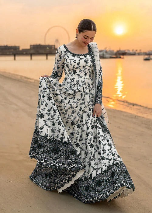 Pure Luxury Lawn Black & White Embroidered Eid Outfit - LL448