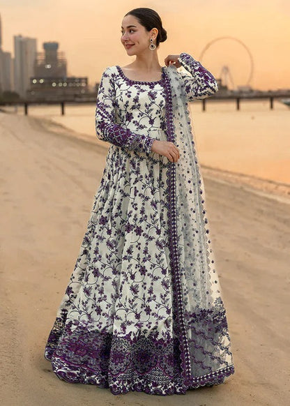 Pure Luxury Lawn Purple & White Embroidered Eid Outfit - LL449
