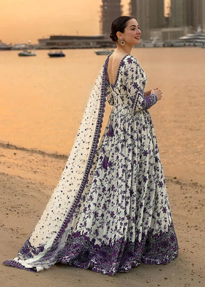 Pure Luxury Lawn Purple & White Embroidered Eid Outfit - LL449