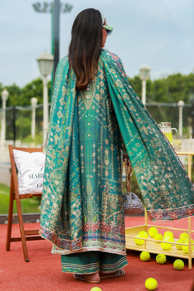 Pure Luxury Green Lawn Embroidered Eid Outfit - LL446