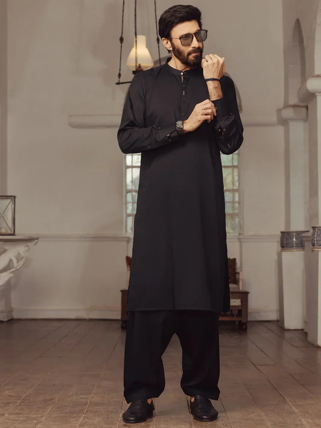 Blended Black Shalwar Kameez - Almirah SK005