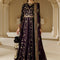 Pure Velvet Purple Embroidered Maxi Dress - WW604