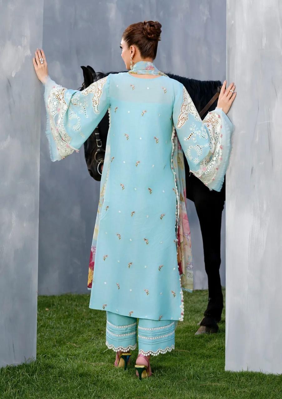 Pure Luxury Lawn Embroidered Eid Outfit - LL456